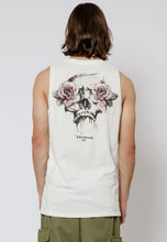 Load image into Gallery viewer, Religion Roses Skull Vest Washed White