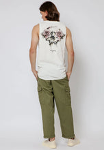 Load image into Gallery viewer, Religion Roses Skull Vest Washed White