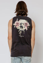 Load image into Gallery viewer, Religion Roses Skull Vest Washed Black