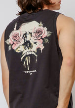 Load image into Gallery viewer, Religion Roses Skull Vest Washed Black