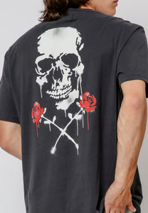 Religion Skull Stencil T-Shirt Black