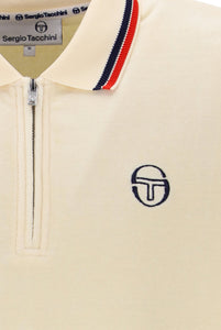 Sergio Tacchini Primo Velour Polo Shirt Ivory