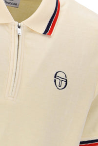 Sergio Tacchini Primo Velour Polo Shirt Ivory