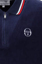 Load image into Gallery viewer, Sergio Tacchini Primo Velour Polo Shirt Navy