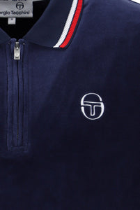 Sergio Tacchini Primo Velour Polo Shirt Navy