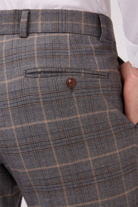 Antique Rogue Grey With Tan Check Trouser