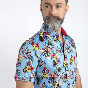 Claudio Lugli Tropical Rainforest Shirt Blue