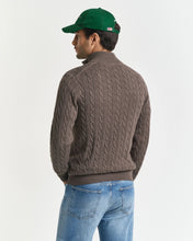 Load image into Gallery viewer, Gant Cotton Cable Knit Half Zip Jumper Seawood Melange
