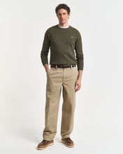Load image into Gallery viewer, Gant Cotton Cable Knit Jumper Khaki Green