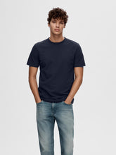 Load image into Gallery viewer, Selected Homme Textured T-Shirt Navy