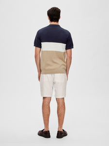 Selected Homme Mattis Knitted Polo Top Navy