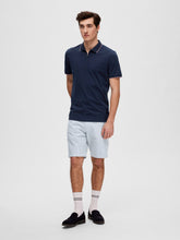 Load image into Gallery viewer, Selected Homme Figo Zip Polo Top Navy