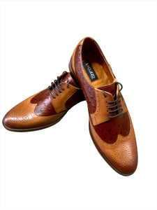 Lacuzzo Detail Brogue Shoes  Tan