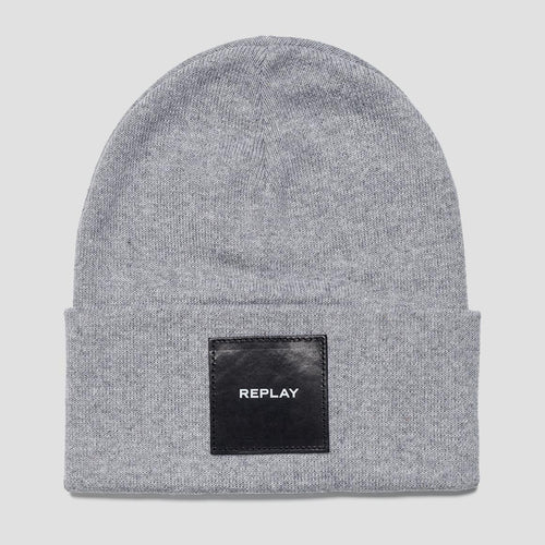 Replay Beanie Hat Grey