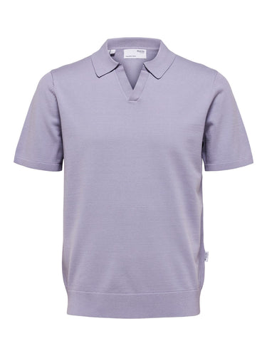 Selected Homme Teller Knitted Polo Lavender