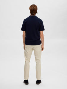 Selected Homme Teller Knitted Polo Top Navy