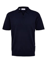 Load image into Gallery viewer, Selected Homme Teller Knitted Polo Top Navy