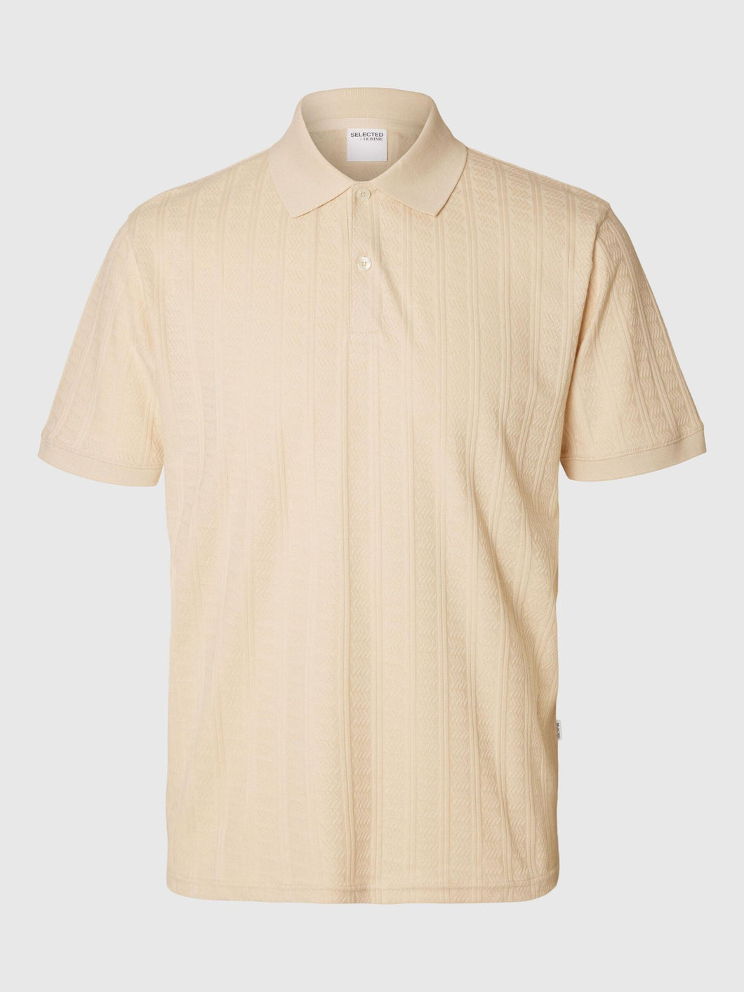 Selected Homme Jett Jacquard Polo Top Fog