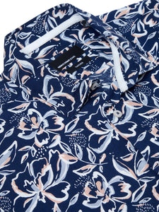 Remus Uomo Floral Pattern Print Shirt Navy