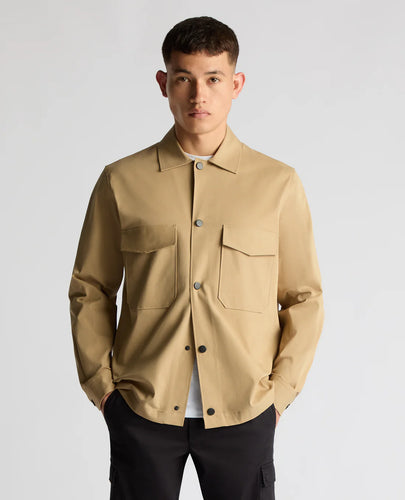 Remus Uomo Cotton Stretch Overshirt Beige