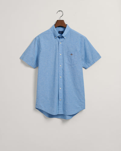 Gant Cotton Linen Mix Shirt Blue