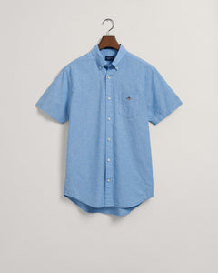 Gant Cotton Linen Mix Shirt Blue