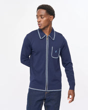 Load image into Gallery viewer, Gabicci Vintage Nick Zip Thru Knit Polo Navy