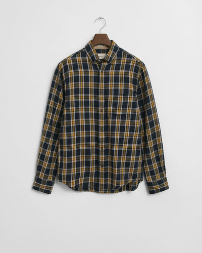 Gant Regular Windblown Flannel Shirt Evening Blue