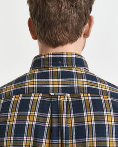 Gant Regular Windblown Flannel Shirt Evening Blue