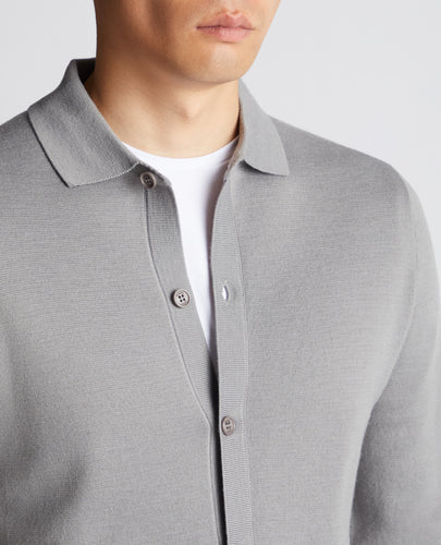 Remus Uomo Merino Cardigan Slate Grey