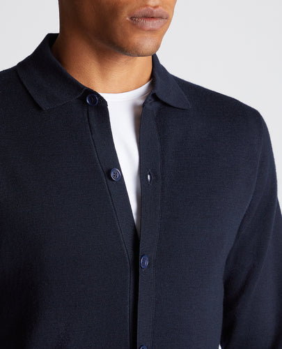 Remus Uomo Merino Cardigan Navy