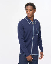 Load image into Gallery viewer, Gabicci Vintage Nick Zip Thru Knit Polo Navy