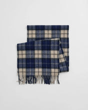Load image into Gallery viewer, Gant Wool Checked Scarf Blue