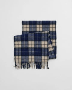 Gant Wool Checked Scarf Blue
