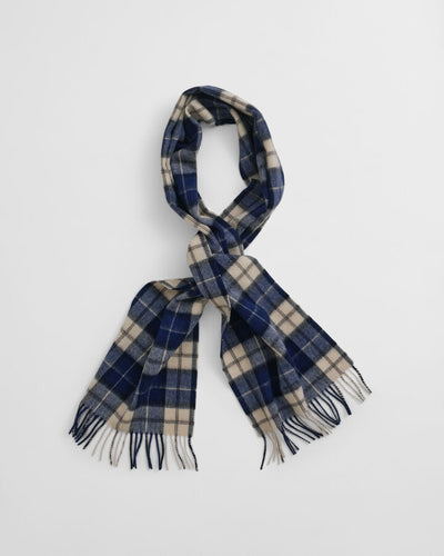 Gant Wool Checked Scarf Blue