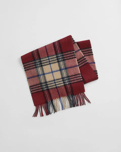 Gant Checked Wool Scarf Plumped Red