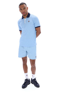 Fila BB1 Classic Vintage Striped Polo Top Blue Bell