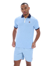 Load image into Gallery viewer, Fila BB1 Classic Vintage Striped Polo Top Blue Bell