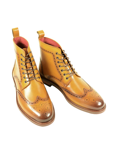 Azor Belgrave Brogue Boots Tan
