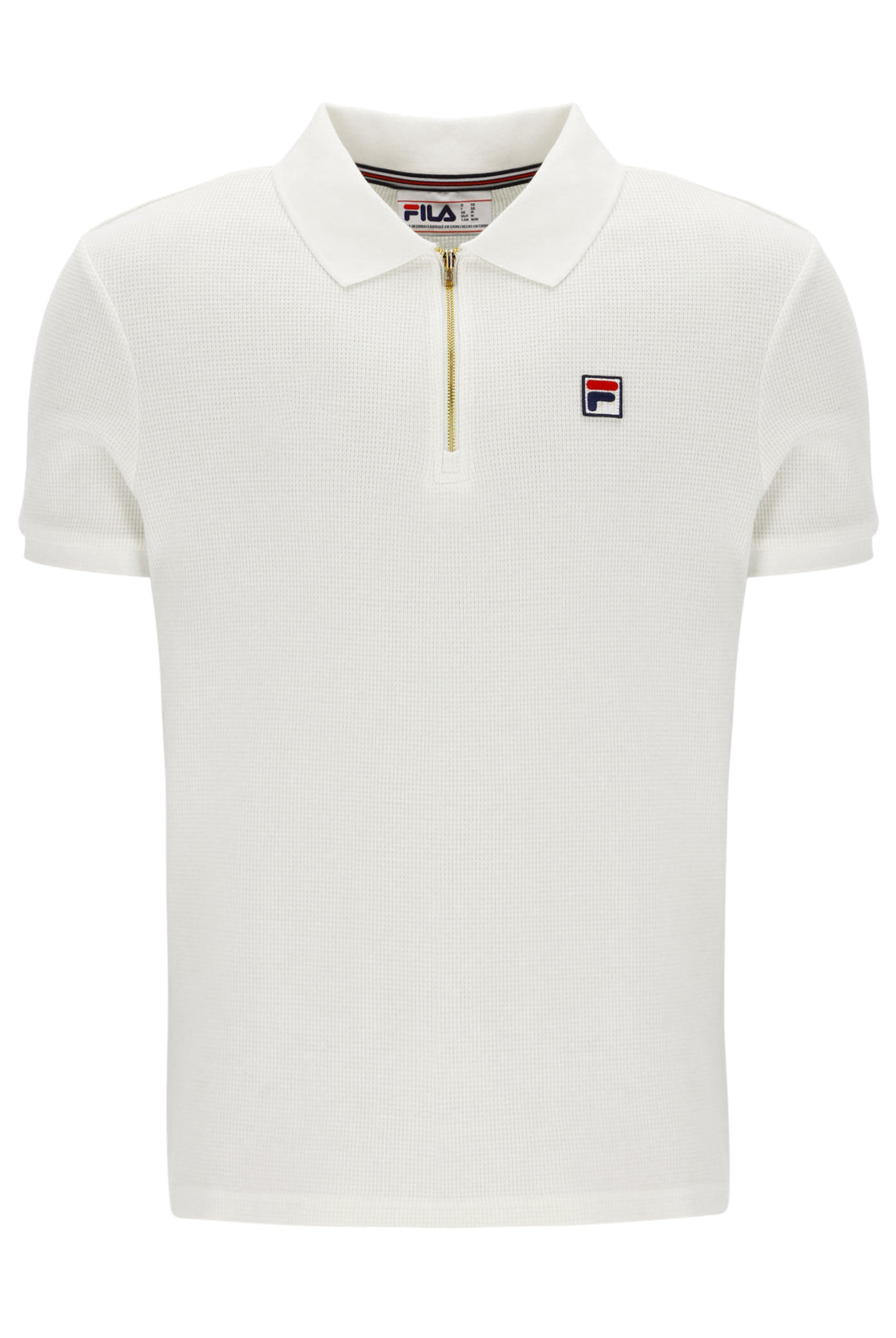 Fila Benjamin Micro Waffle Polo Top Gardenia