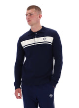 Load image into Gallery viewer, Sergio Tacchini Damarindo Long Sleeve Knit Polo Navy