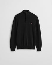Load image into Gallery viewer, Gant Cotton Knit Half Zip Sweater Black