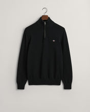 Load image into Gallery viewer, Gant Cotton Knit Half Zip Sweater Black