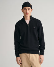 Load image into Gallery viewer, Gant Cotton Knit Half Zip Sweater Black