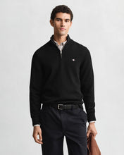 Load image into Gallery viewer, Gant Cotton Knit Half Zip Sweater Black