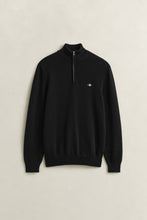 Load image into Gallery viewer, Gant Cotton Knit Half Zip Sweater Black