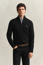 Load image into Gallery viewer, Gant Cotton Knit Half Zip Sweater Black