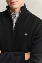 Load image into Gallery viewer, Gant Cotton Knit Half Zip Sweater Black