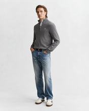 Load image into Gallery viewer, Gant Cotton Knit Half Zip Sweater Dark Melange Grey