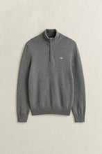 Load image into Gallery viewer, Gant Cotton Knit Half Zip Sweater Dark Melange Grey